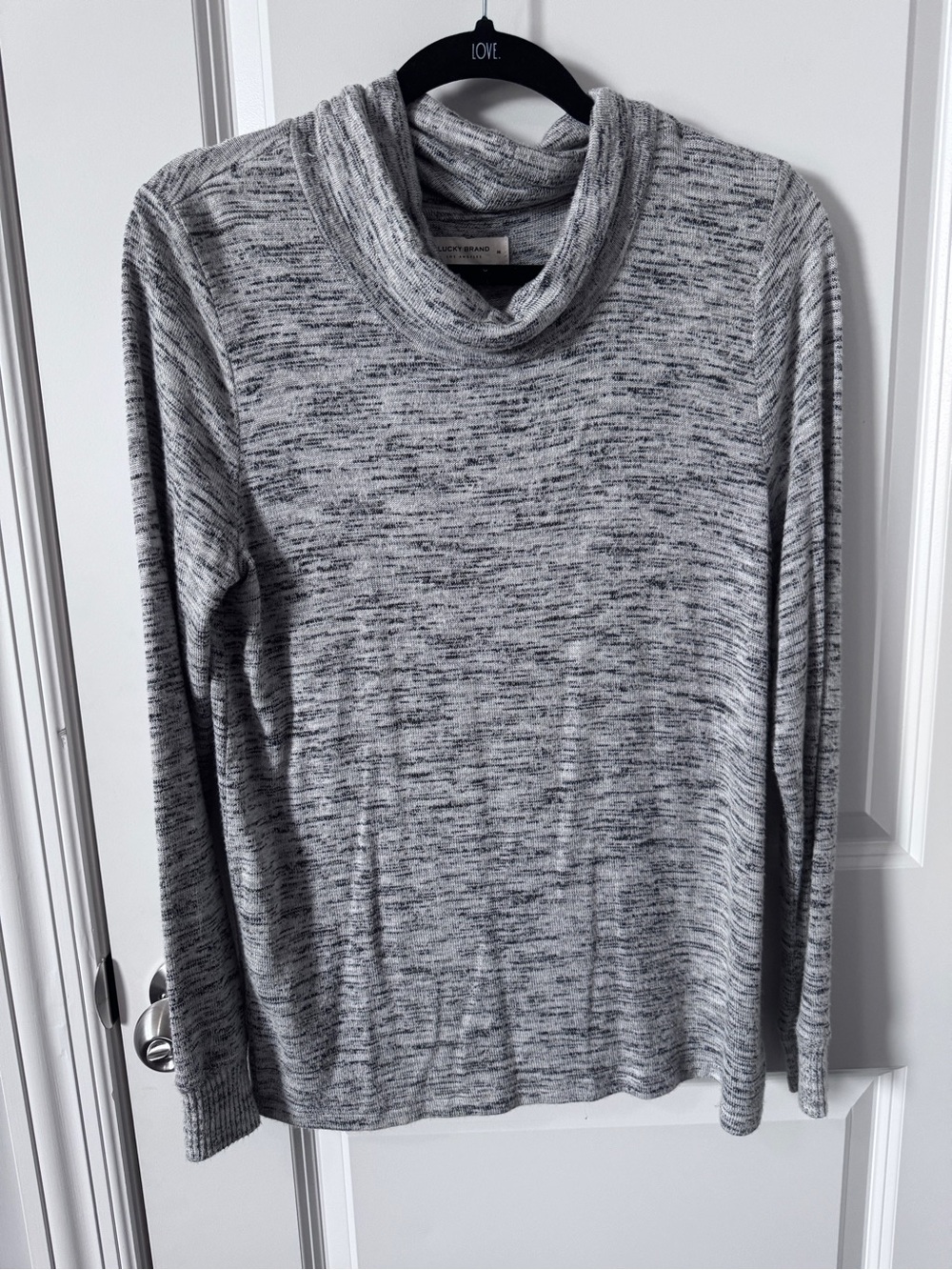 **Like New**Lucky Brand Cozy Grey Marled Cowl Neck Sweater-Medium